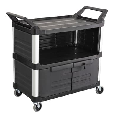 3 Tier Equipment Cart, 850L x 470W x 960H, Black