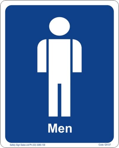 PVC Sign, 300 x 240mm, "Men"