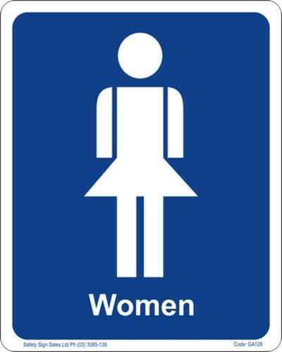 PVC Sign, 300 x 240mm, "Women"