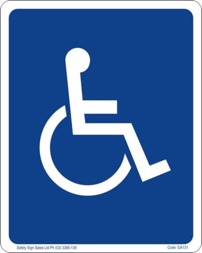PVC Sign, 300 x 240mm, Wheelchair symbol