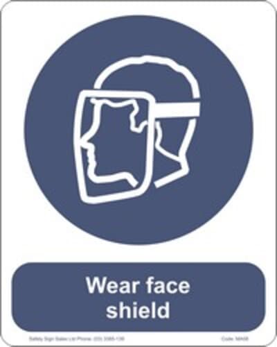 PVC Sign, 300 x 240mm, "Wear face shield"
