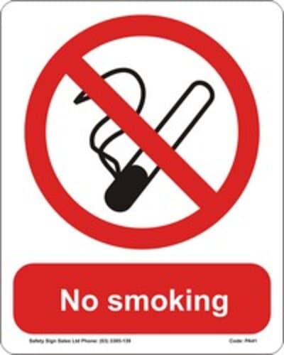 PVC Sign, 300 x 240mm, "No smoking"