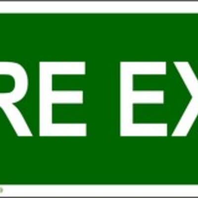 PVC Sign, 150 x 480mm, "Fire exit"