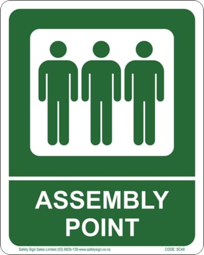 PVC Sign, 300 x 240mm, "Assembly point"