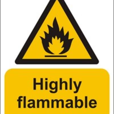 PVC Sign, 300 x 240mm, "Highly Flammable"
