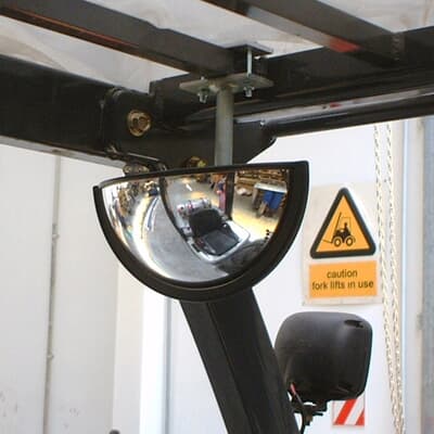 Forklift Half Dome Mirror, 220x110mm, with bracket