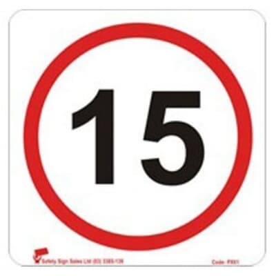 PVC Sign, 480 x 480mm, Speed limit "15"