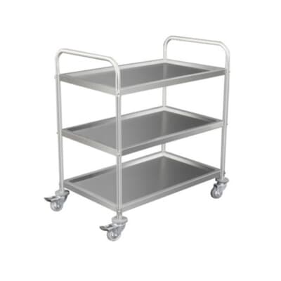 Economy Stainless Steel 3 Tier Trolley, 850mmW x 530mmD