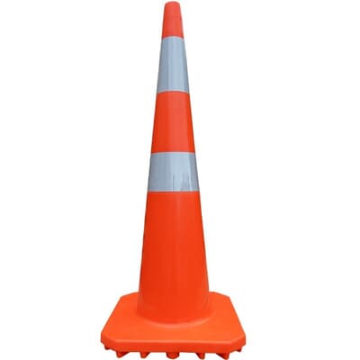 Traffic Cone, PVC, 900mmH, with reflector tape