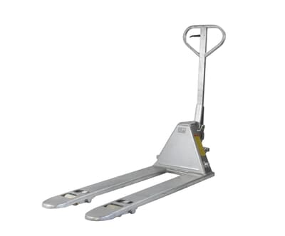 Pallet Truck, galvanised, 2500kg, 1220L x 520W, 65mm lowered height