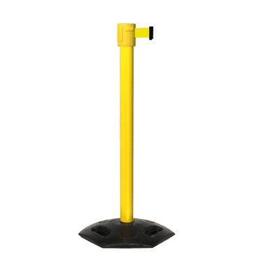 Free-Standing Retractable Belt, 10.6m, black/yellow belt