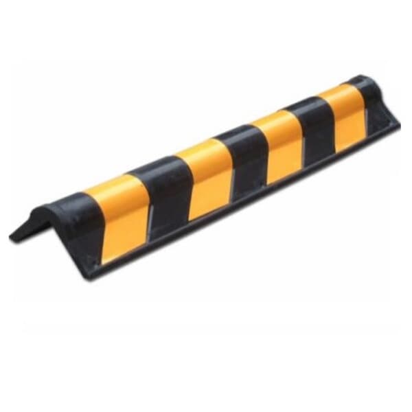 Rubber Corner Guard, 800H x 120W x 20D, black/yellow