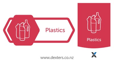 Recycle Bin Sticker Set - Plastics