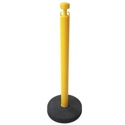 Plastic Chain Stanchion, yellow post with heavy black base